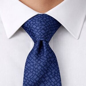 NWT Alfani Navy Geometric Print Silk Tie